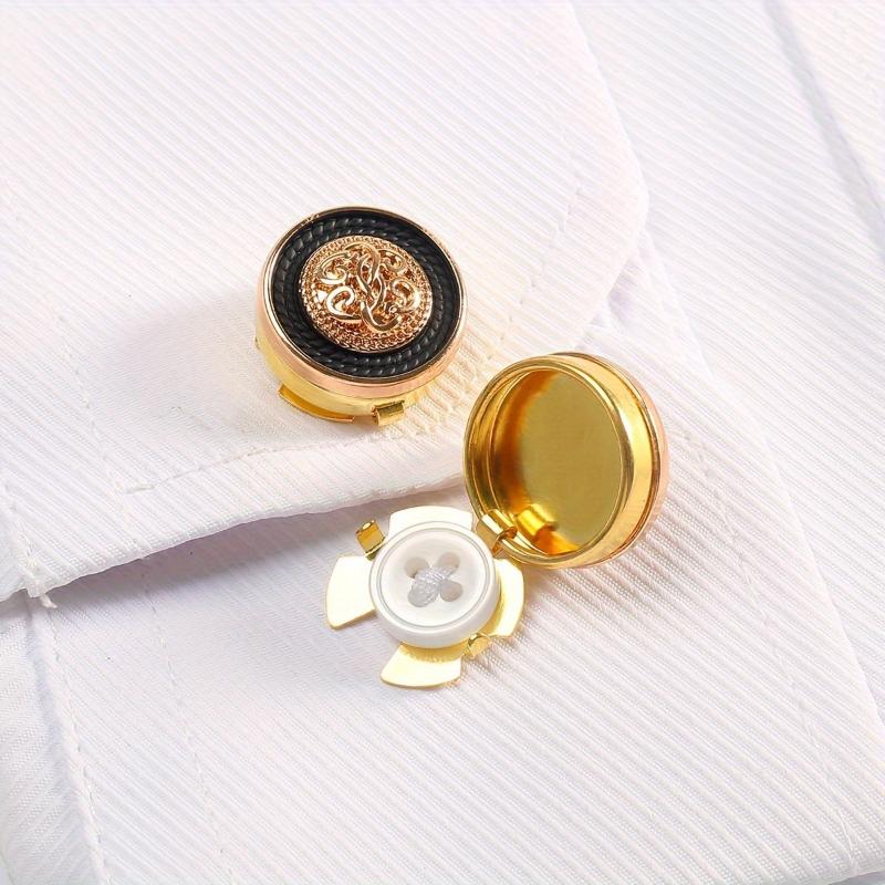Men'S Holiday Formal Wear - 2‑Pack Vintage Metal Shirt Button‑Cover Cufflinks