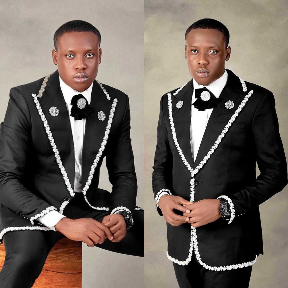 Men'S Holiday Formal Wear - Crystal Men Pants Suits Holidays Party