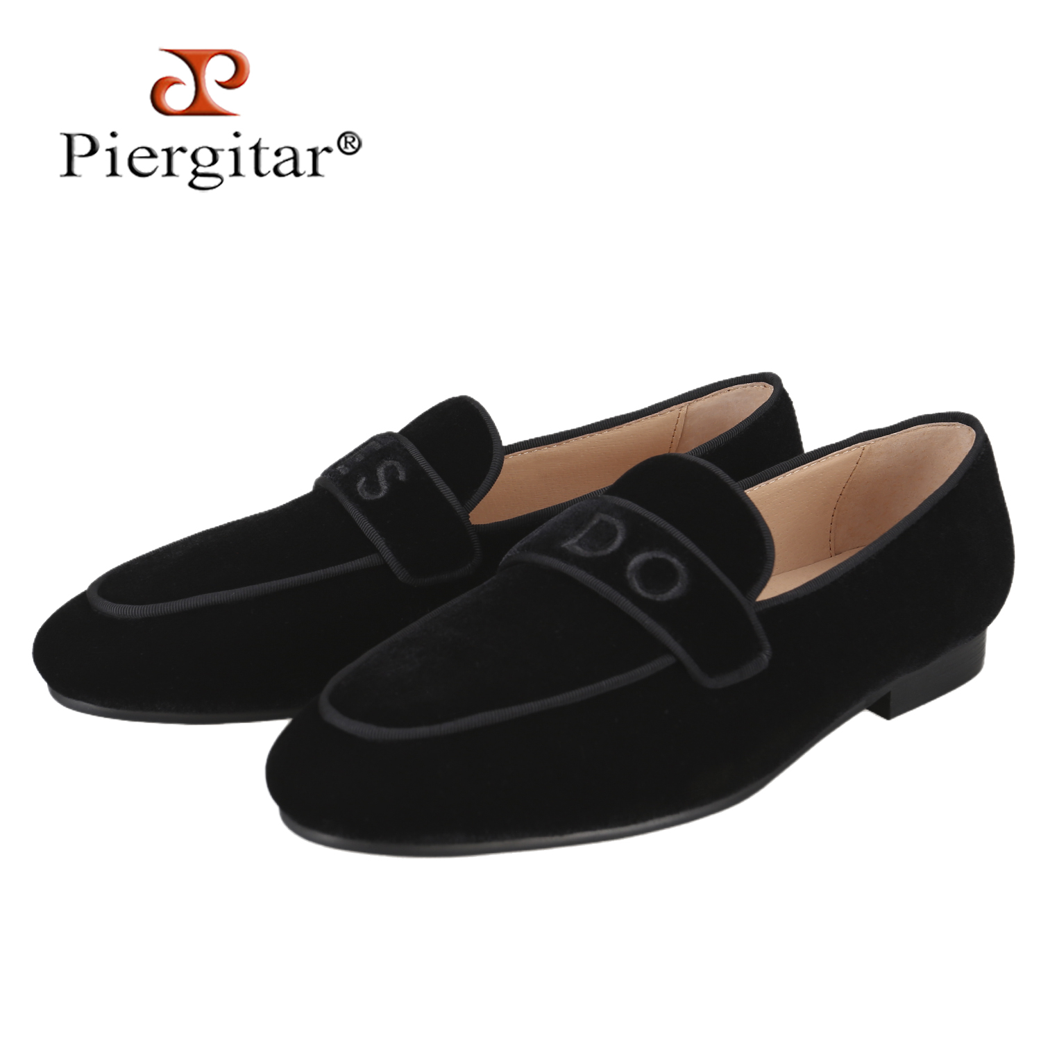 Men'S Formal Wear Slippers - Piergitar Custom Made YES-IDO Embroidered Of