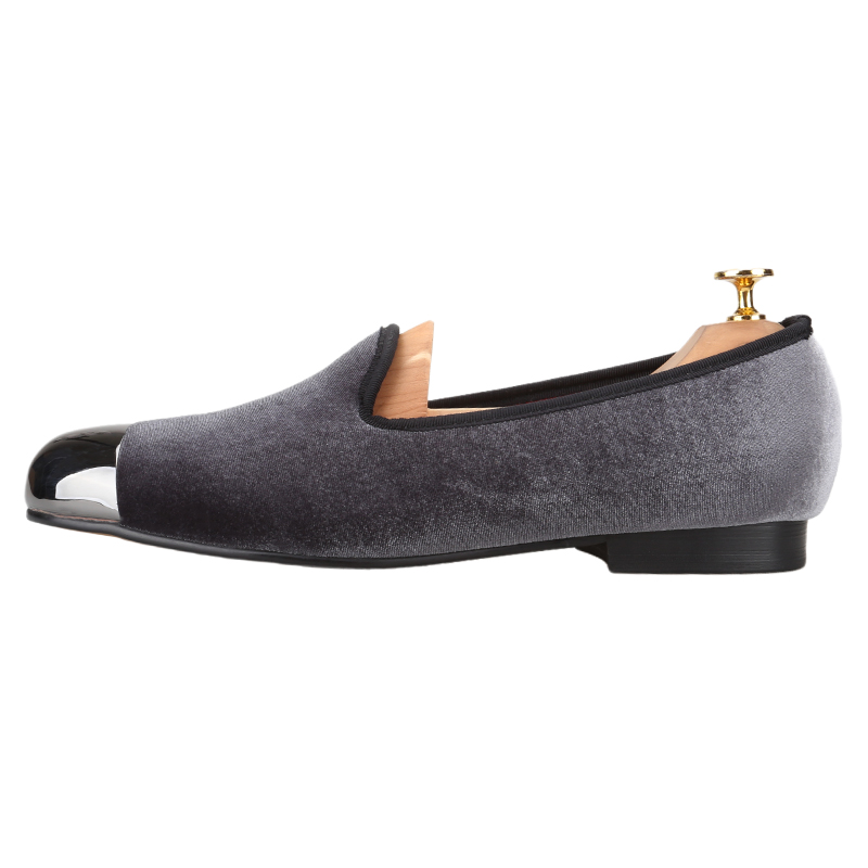 Piergitar Gray Velvet Slip-On  - Men'S Formal Wear Slippers review and price