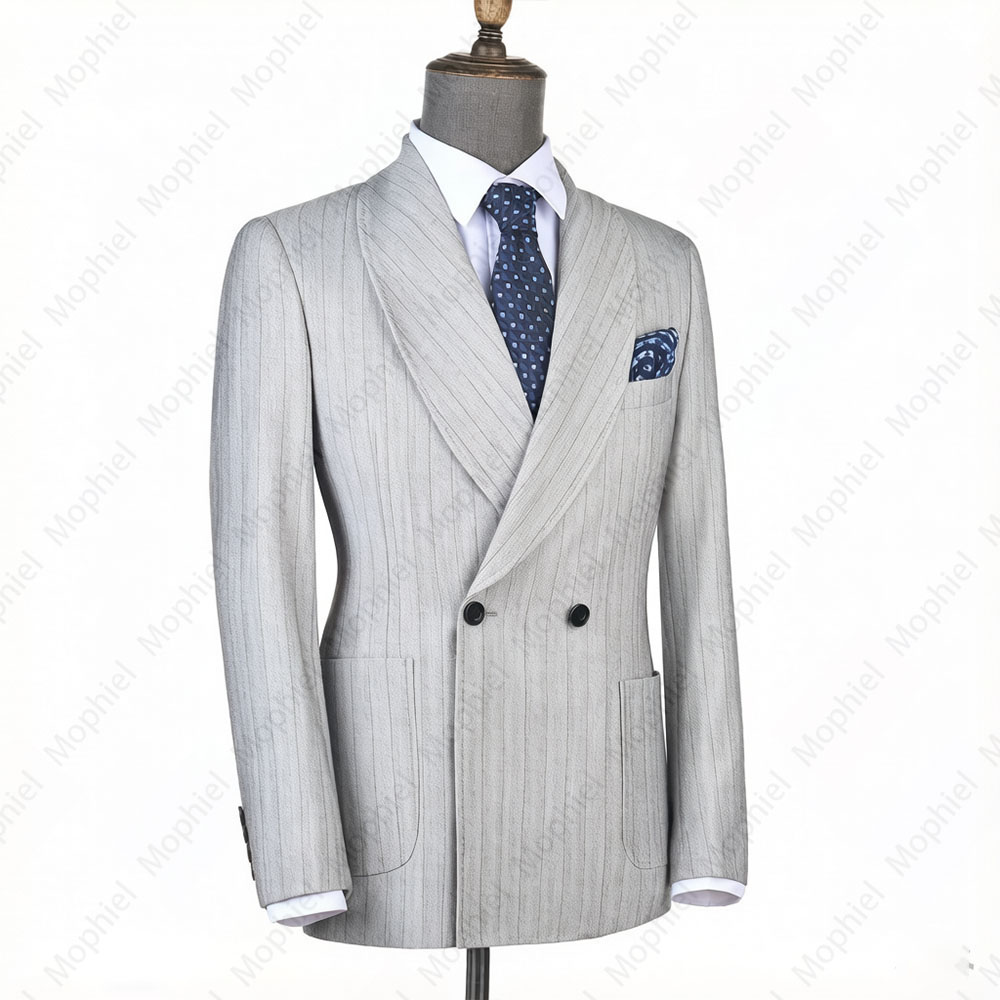 Mophiel Light Grey Men Suits S - Men Formal Wear Pants review and price