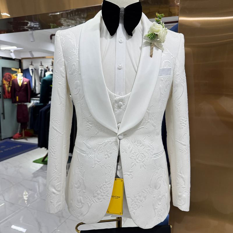 Men Wedding Suit White 3 Piece - Men Formal Wear Pants review and price