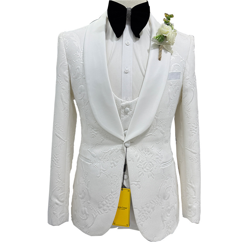 Men Wedding Suit White 3 Piece - Men Formal Wear Pants review and price