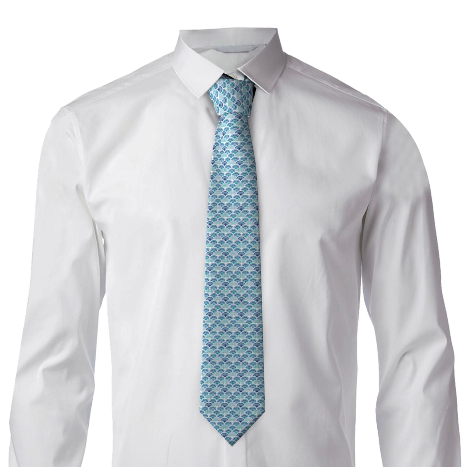 Blue Fish Scale Texture Print  - Scale - Men Formals & Ethnic Wear review and price