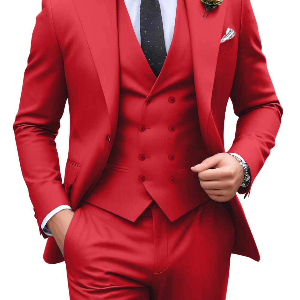 3 Pieces Solid Color Men Suits - Men Formal Wear Pants review and price