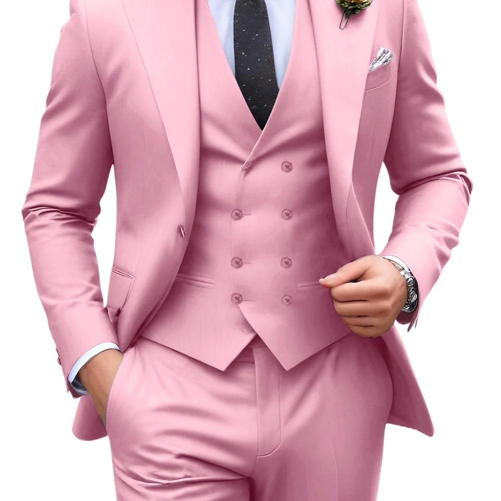 3 Pieces Solid Color Men Suits - Men Formal Wear Pants review and price