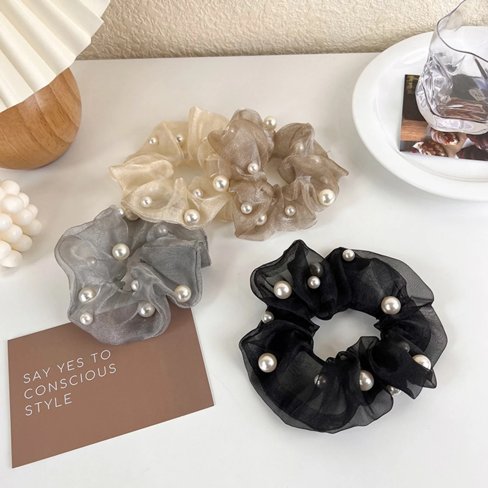 1PC Elegant Organza Scrunchies - Tie Bar Clip review and price
