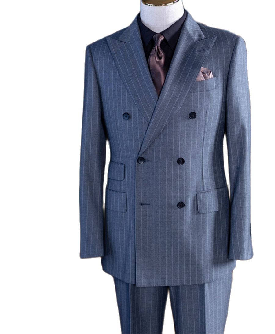 Grey Stripe Double Breast Clas - Men Formal Wear Pants review and price