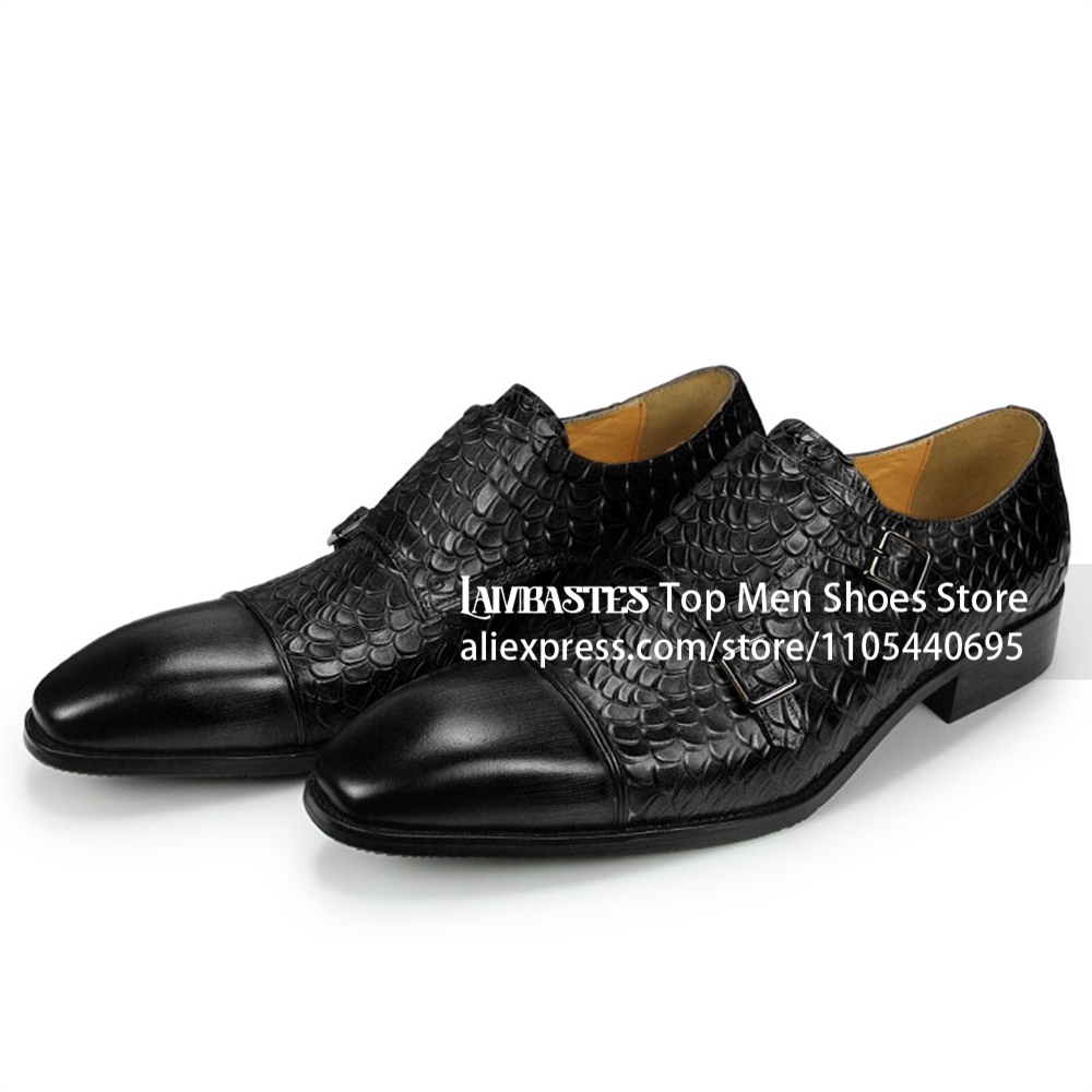 Tan Scale Embossed Double Monk - Scale - Men Formals & Ethnic Wear review and price