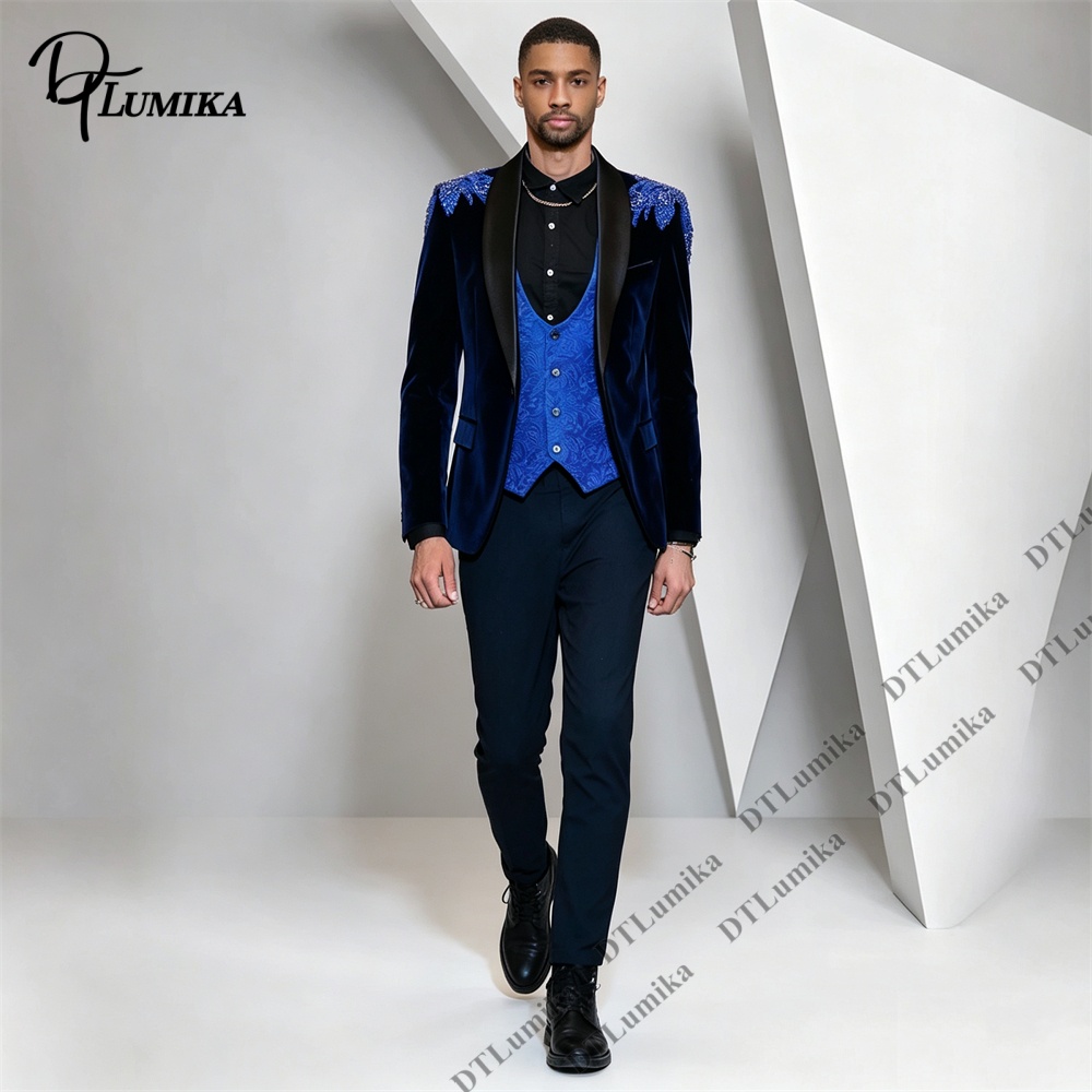 Peagent Men 3 Piece Velvet Sui - Men Formal Wear Pants review and price