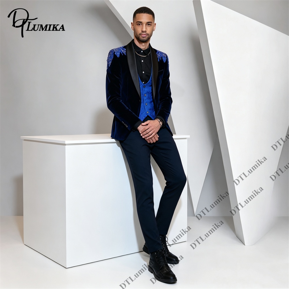 Peagent Men 3 Piece Velvet Sui - Men Formal Wear Pants review and price