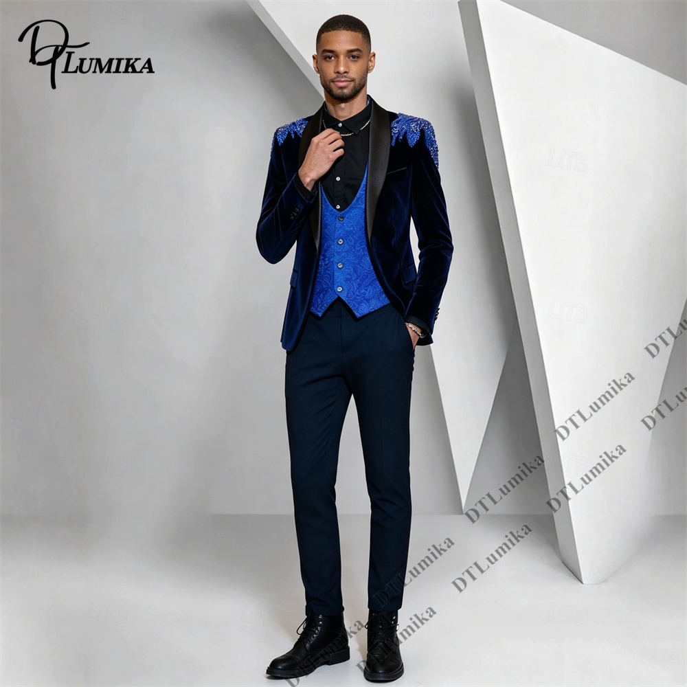 Peagent Men 3 Piece Velvet Sui - Men Formal Wear Pants review and price