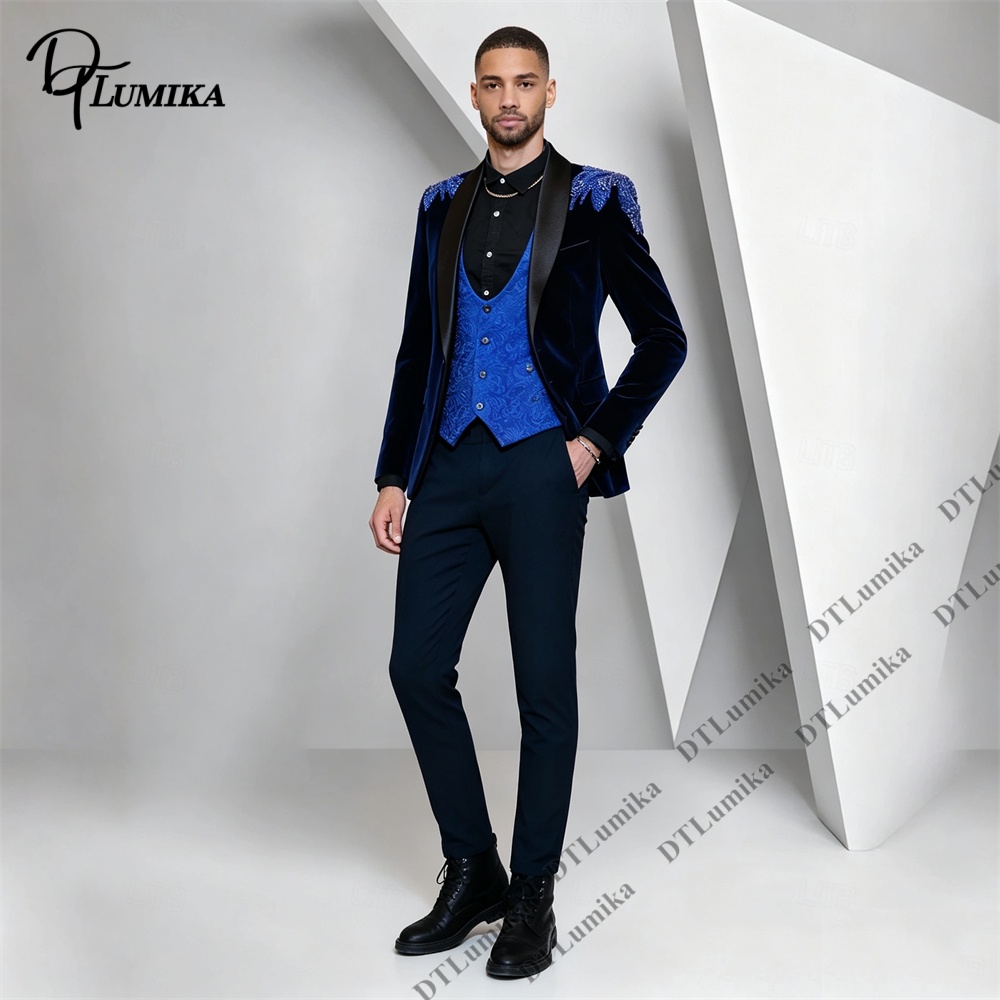 Peagent Men 3 Piece Velvet Sui - Men Formal Wear Pants review and price