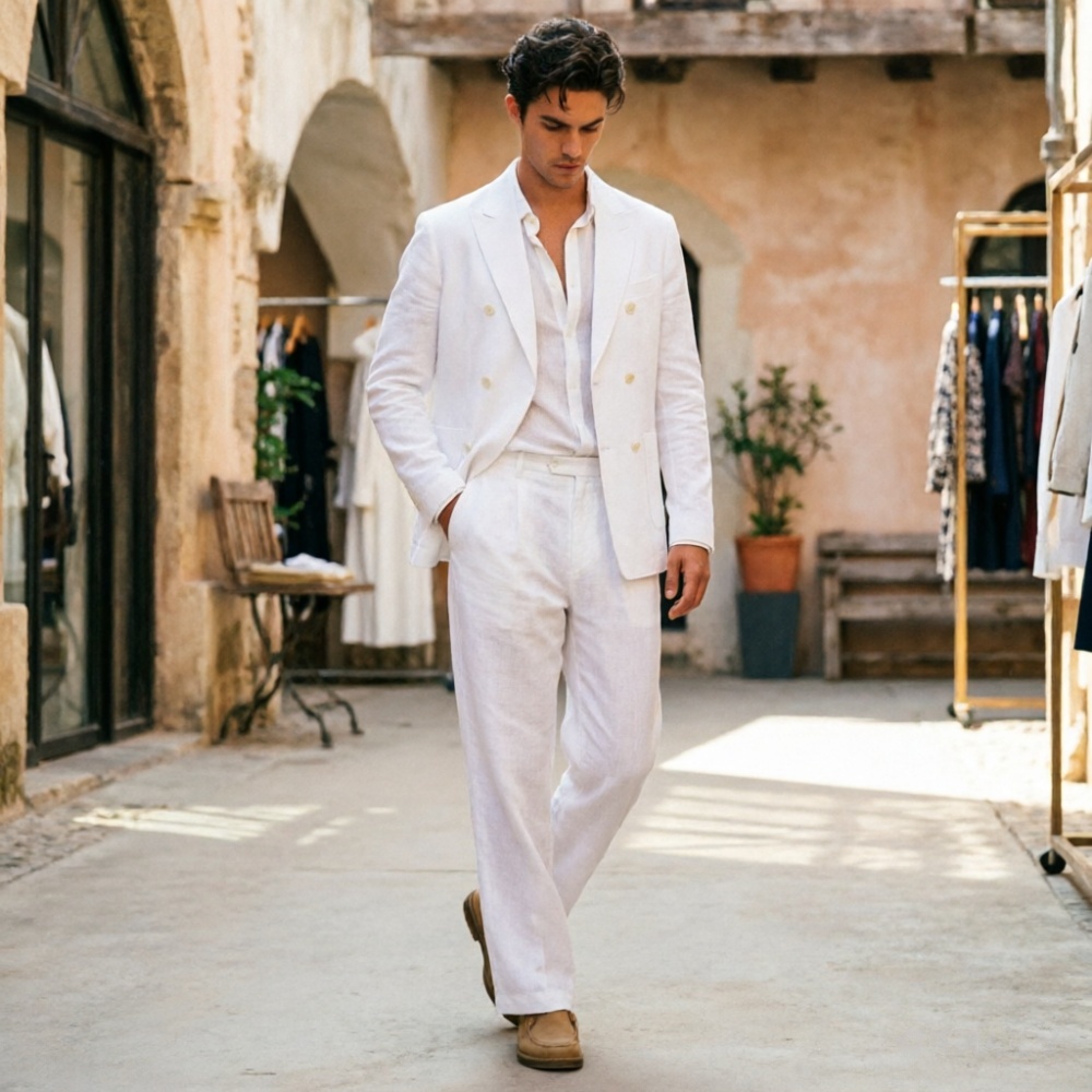 Sage Green Linen Men Suits Rel - Men'S Relaxed Formal Wear review and price