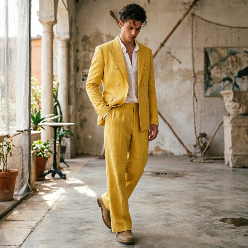 Sage Green Linen Men Suits Rel - Men'S Relaxed Formal Wear review and price