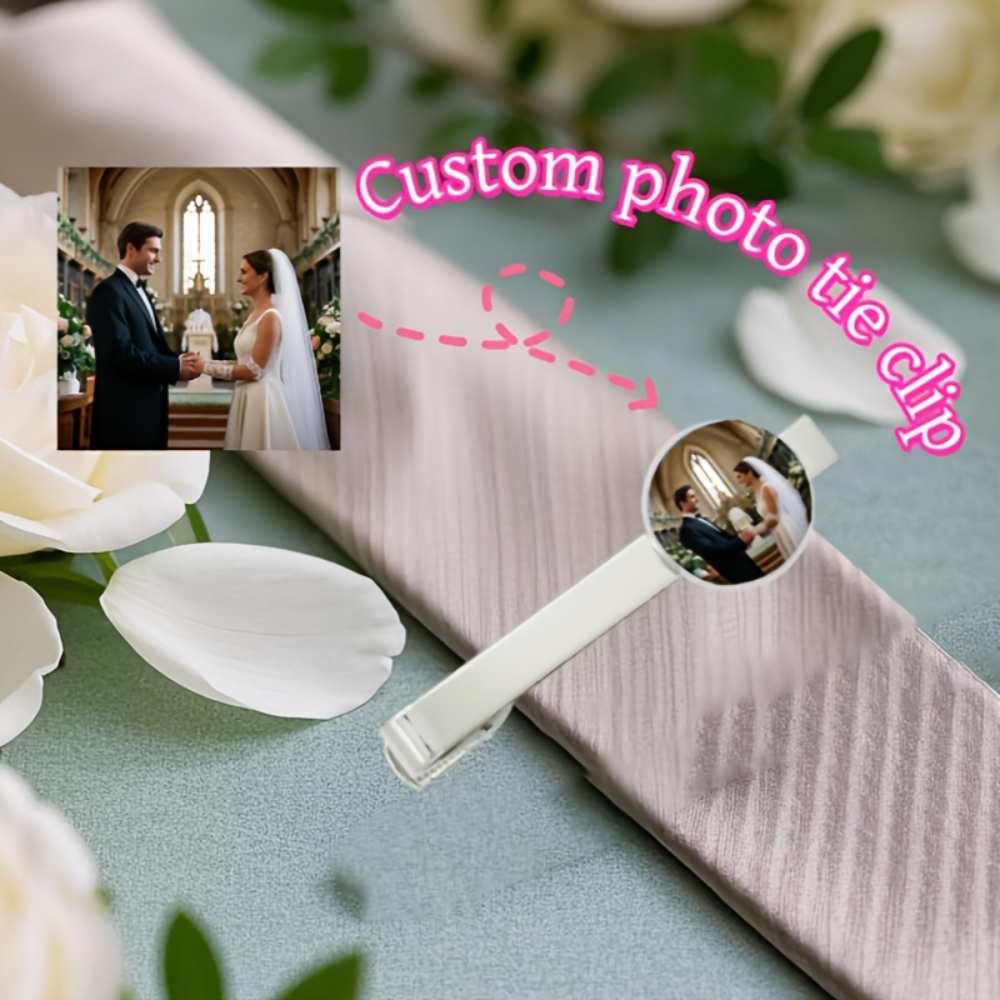 Custom Photo Engraved Text Tie - Tie Bar Clip review and price