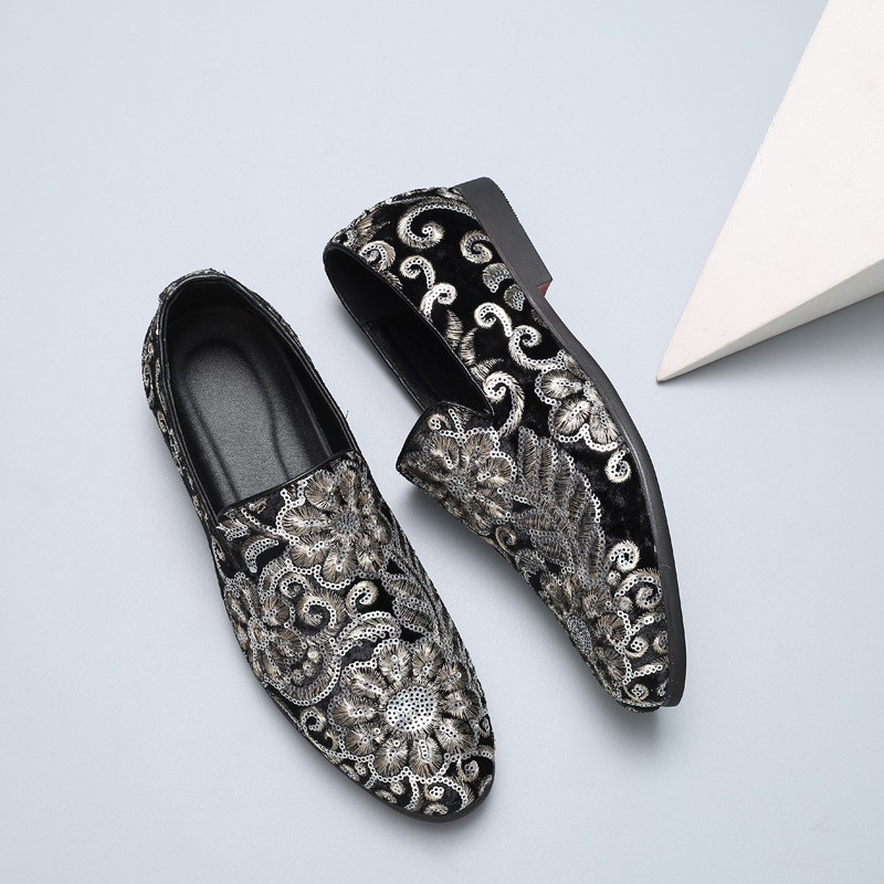 Men Velvet Loafers With Gold E - Men'S Formal Wear Slippers review and price