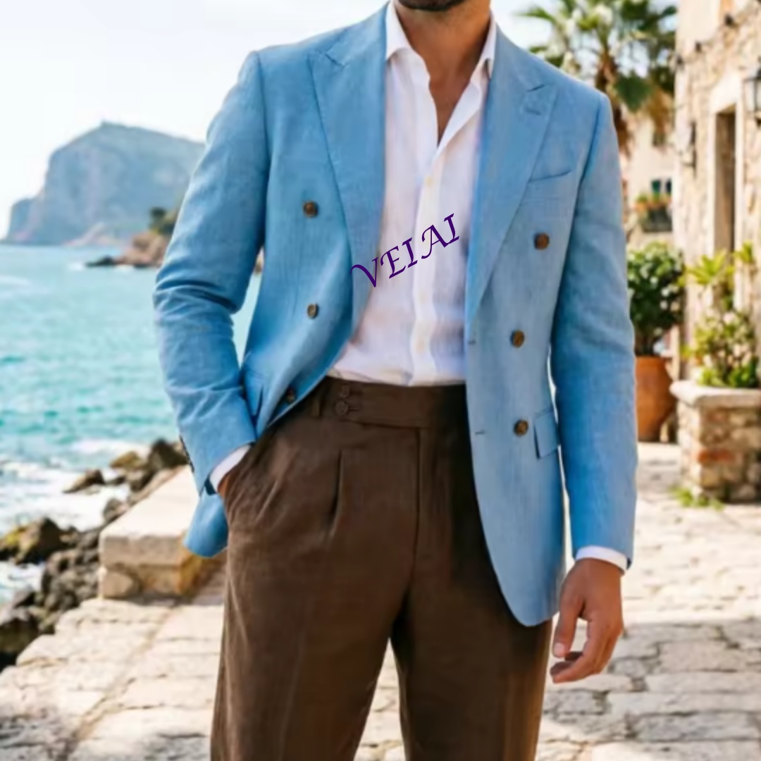 Customized 2 Piece Beige Linen - Men'S Holiday Formal Wear review and price